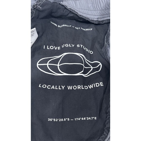 I Love Ugly Pants Mens Small Gray Cargo Joggers Stretch Nylon Drawstring - Picture 9 of 11